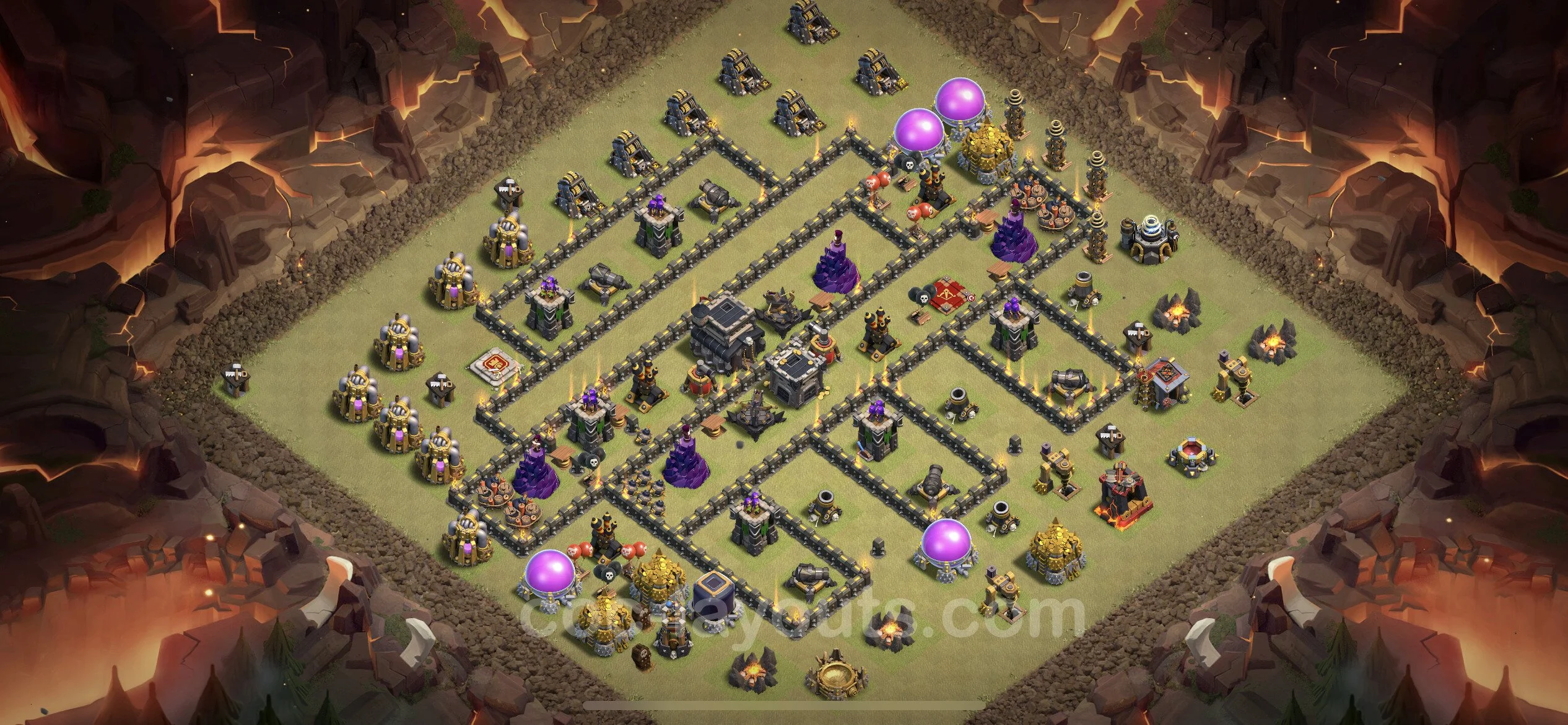 Top War Base TH9 with Link - Anti 3 Stars CWL Plan - Clash of Clans - (#98) — Oorlog BH9